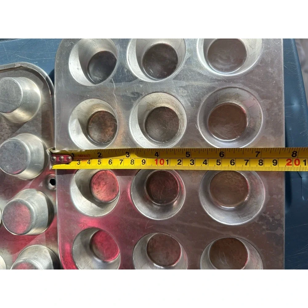 3 Vtg Wear Ever Mini Muffin Tin‎ Pan Aluminum Tart Cupcake 12 Holes 1 3/4
